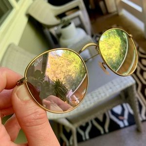 💥SOLD💥 Round metal rose gold raybans